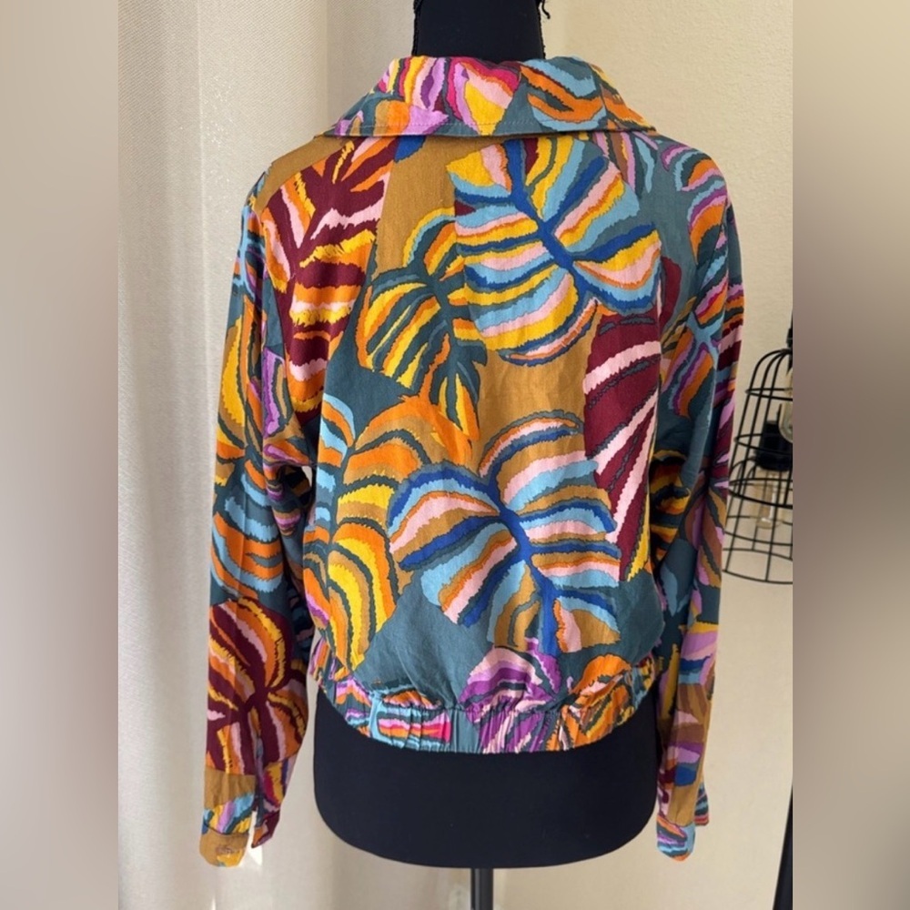 Haute Hippie Multicolor Abstract Print Blouse Small Designer Boho Top - Picture 6 of 10